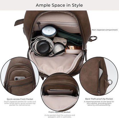 Alldaily Large Sling Bag for Women Crossbody Purse Leather Fashionable Trendy Chest Bag for Travel, Fanny Pack (Chocolate)