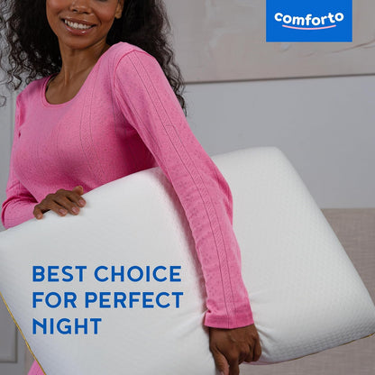 Memory Foam Pillow for Sleeping 23.6x15.7 - Orthopedic Cervical Pillows for Neck and Shoulder Pain Relief for Back and Side Sleepers - Medium Firm Pillow with Neck Support - Pillowcase for Bed