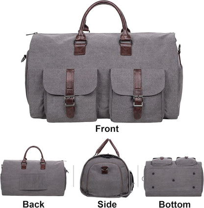 seyfocnia Convertible Travel Garment Bag,Carry on Garment Duffel Bag for Men Women - 2 in 1 Hanging Suitcase Suit Business Travel Bag
