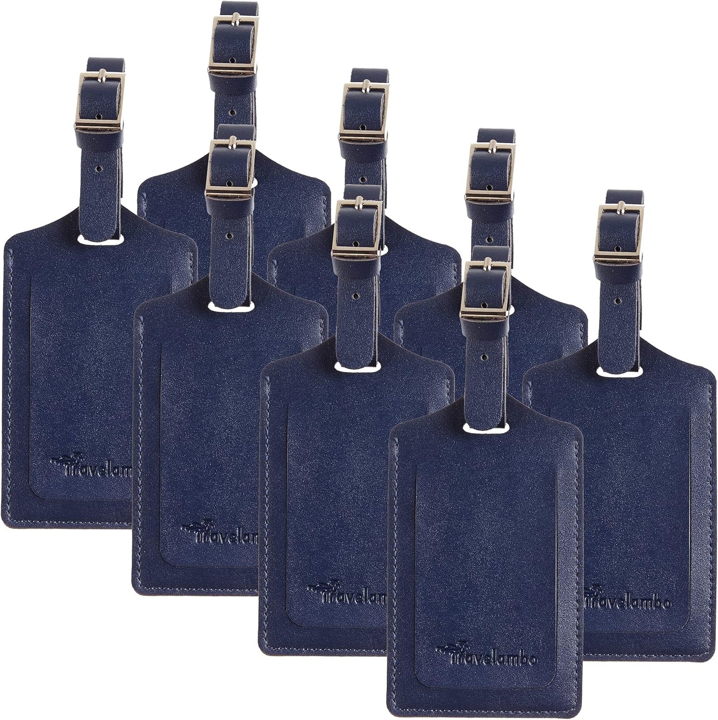 8 Pack Leather Luggage Travel Bag Tags by Travelambo