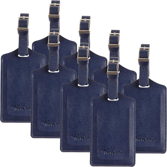 8 Pack Leather Luggage Travel Bag Tags by Travelambo