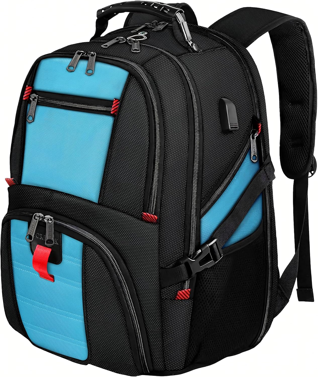 YOREPEK Travel Backpack, Extra Large 50L Laptop Backpacks for Men Women, Water Resistant College Student Bookbag Airline Approved Business Work Bag with USB Charging Port Fits 17 Inch Computer, Blue