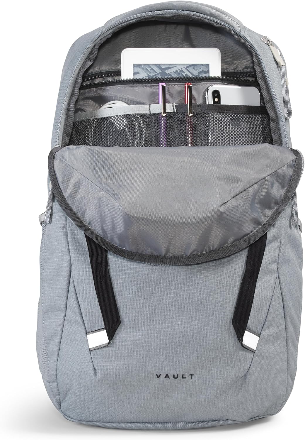 THE NORTH FACE Vault Everyday Laptop Backpack | Commuter Travel Bag with Water-Repellent Finish, Spacious Main Compartment, Mid Grey Dark Heather/TNF Black-NPF, One Size