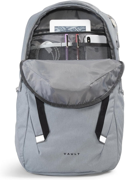 THE NORTH FACE Vault Everyday Laptop Backpack | Commuter Travel Bag with Water-Repellent Finish, Spacious Main Compartment, Mid Grey Dark Heather/TNF Black-NPF, One Size