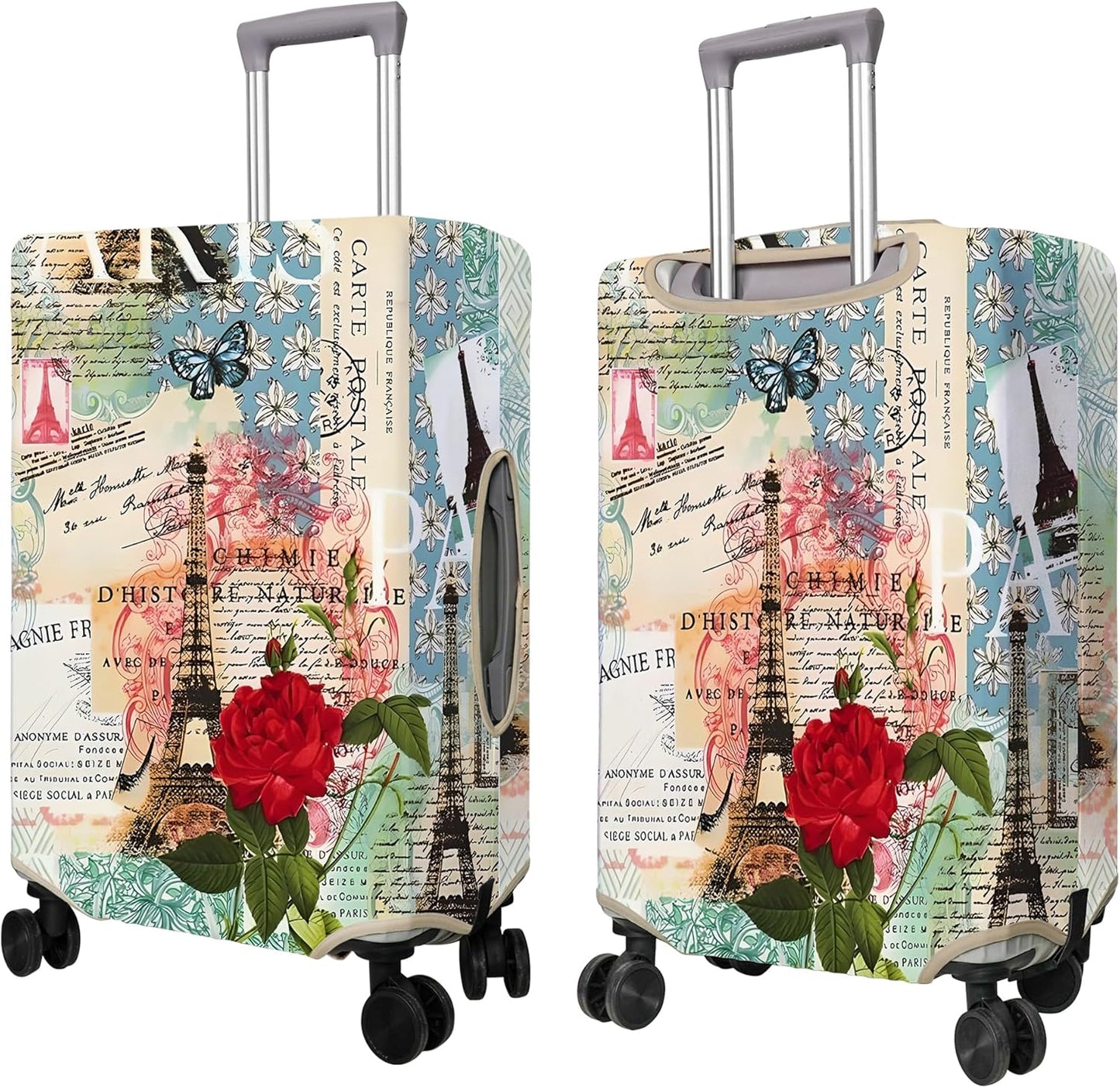 Travel Luggage Cover Suitcase Protector Fits 18-32 Inch Wheel Covers PatternedTravel Related Items Flower Luggage Protector Elastic S