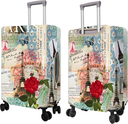 Travel Luggage Cover Suitcase Protector Fits 18-32 Inch Wheel Covers PatternedTravel Related Items Flower Luggage Protector Elastic S