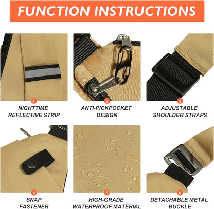 Anti Theft Crossbody Travel Bags for Women Men Cross Body Slim Sling Handbags with S Hook Antitheft
