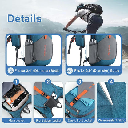 15L Small Hiking Backpack for Men Women Foldable Packable Back Pack Ultralight Hiking Daypack for Travel Camping Outdoor, Turquoise