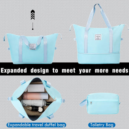 Merax Luggage Set 2 Piece Suitcase Sets with Spinner Wheel,Lightweight Hardside Expandable Travel Laggage with TSA Lock,Suitcase with Travel Bag(20"/24",Baby Blue)