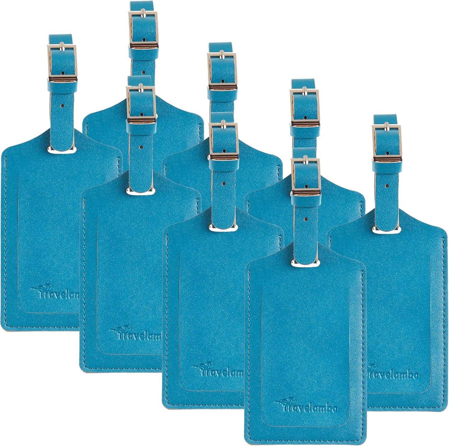 8 Pack Leather Luggage Travel Bag Tags by Travelambo