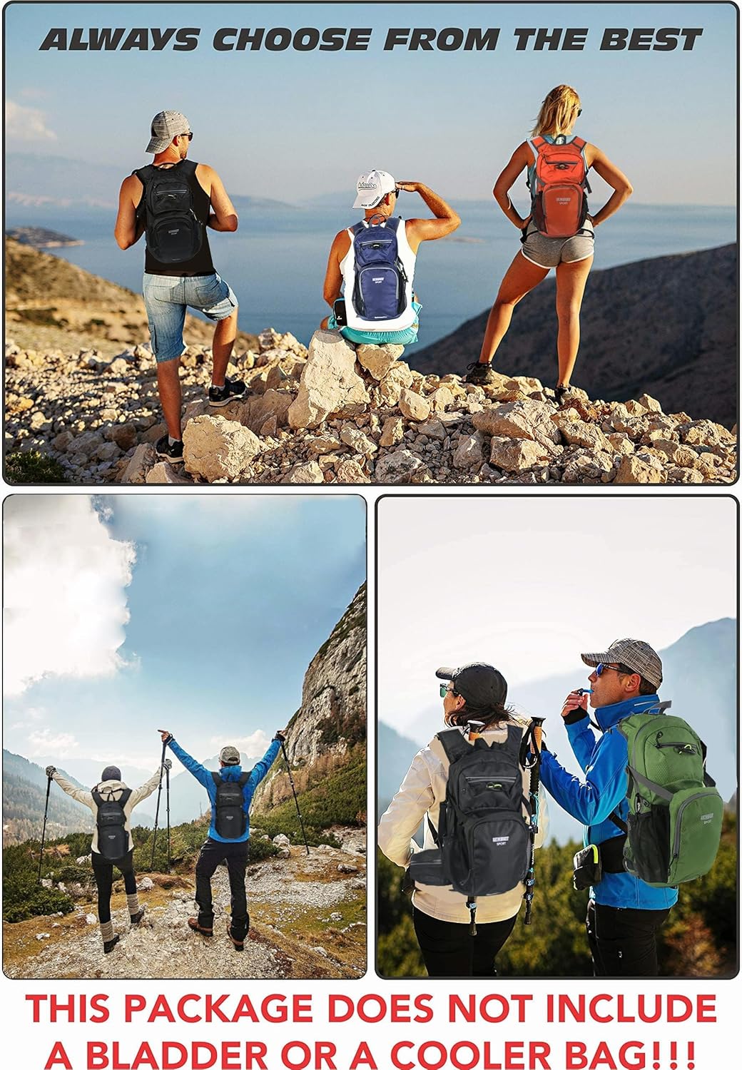 Hiking Daypack Waterproof Biking Backpack 15L Lightweight Durable Backpack for Ski Snowboarding Running MTB Cycling