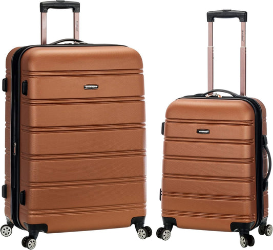 Rockland Melbourne Hardside Expandable Luggage with Spinner Wheels, Brown, 2 Piece (20/28)