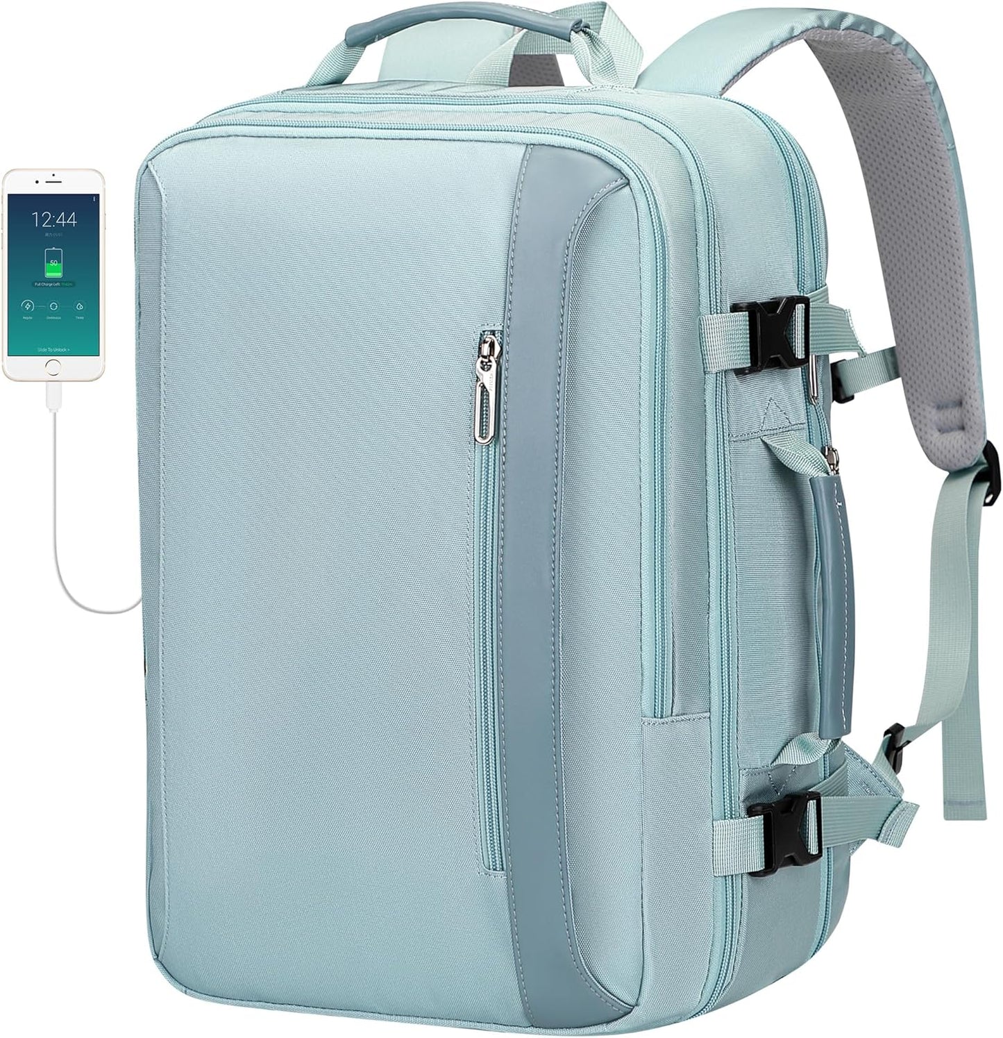 PIJUSHI Travel Backpack for Women Expandable Carry on Luggage Backpack Airline Approved Personal Item Laptop Bag(PE034 Blue)