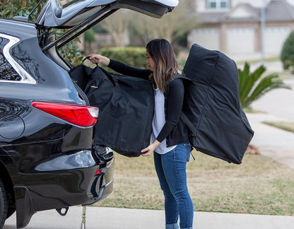 Car Seat Travel Bag — Adjustable, Padded Backpack for Car Seats — Car Seat Travel Tote (Gray with Black Trim)