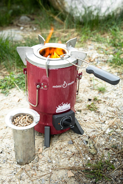 Smokehouse Moto, Ultimate Smokeless Wood-Fired Camping stove for Cooking, Grilling, & Griddling, Perfect for Camping, RVing, & Emergency Preparedness