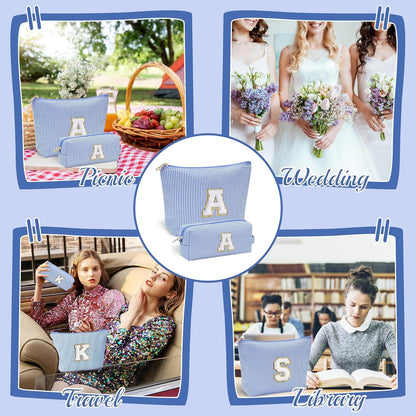 YOOLIFE Teen Girl Gifts | Makeup Bag | Cosmetic Bag | Travel Toiletry Bag | Gifts for Teacher Teen Girls Girlfriend Bridal Shower | Birthday Gifts for Kids | 15 14 13 Year Old Girl Gifts Blue A