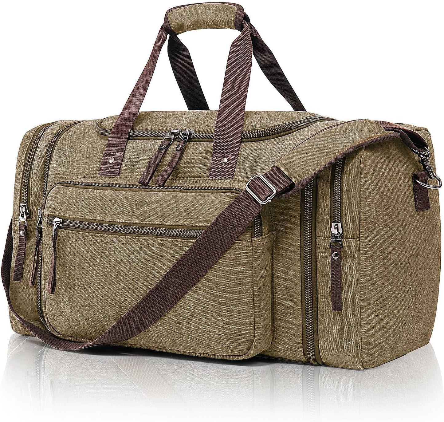 Canvas Expandable Duffle Bag for Men Traveling, Luggage Travel Bag Weekender Overnight Bag,Mens Gym Carry on Duffel Bags