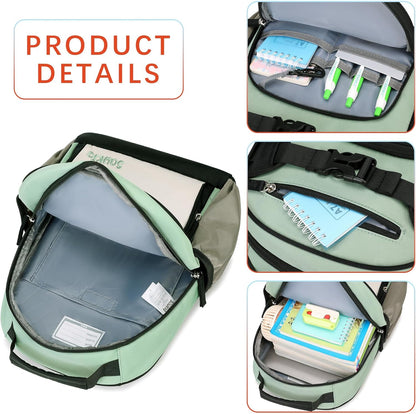 Lightweight Kids Backpack for School Kindergarten Elementary Backpacks for Boys Ages 6-8-10 (Pale Pistachio)