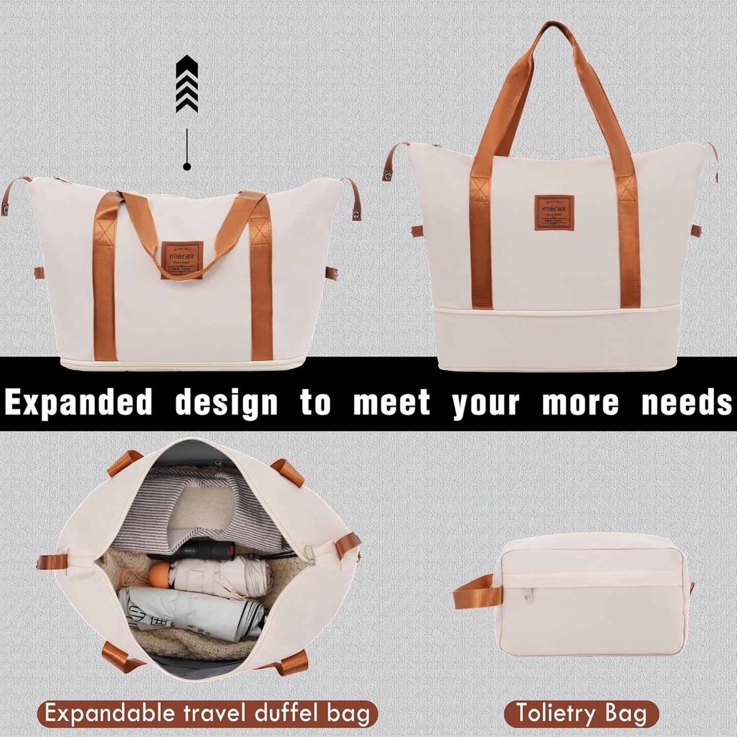 Merax Luggage Set 2 Piece Suitcase Sets with Spinner Wheel,Lightweight Hardside Expandable Travel Laggage with TSA Lock,Suitcase with Travel Bag(20"/28",Khaki & Brown)