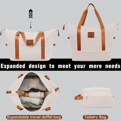 Merax Luggage Set 2 Piece Suitcase Sets with Spinner Wheel,Lightweight Hardside Expandable Travel Laggage with TSA Lock,Suitcase with Travel Bag(20"/24",Khaki & Brown)