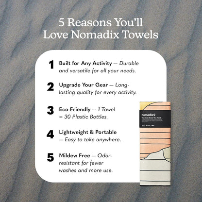 Nomadix Original Towel - Perfect for Beach, Pool, Travel, Camping, Yoga - Made with Recycled Materials - Super Absorbent - Sand Resistant