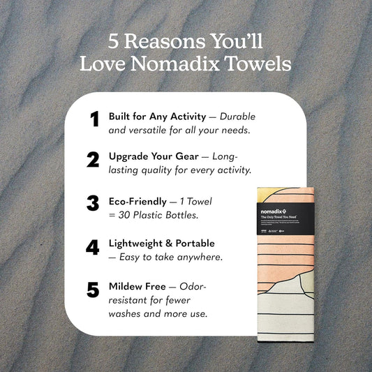 Nomadix Original Towel - Perfect for Beach, Pool, Travel, Camping, Yoga - Made with Recycled Materials - Super Absorbent - Sand Resistant