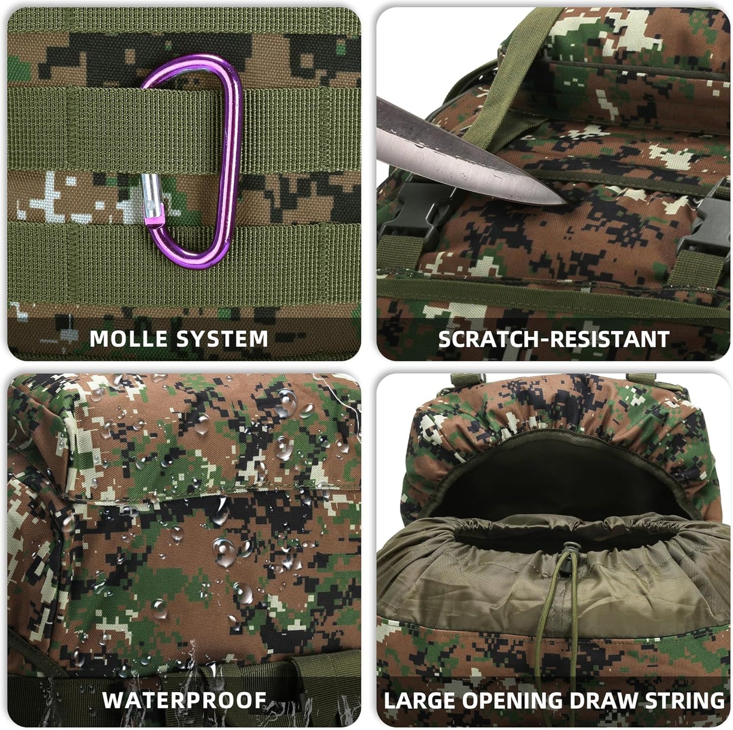 King'sGuard 70L Camping Hiking Backpack Tactical Backpack Military Molle Rucksack Backpack for Outdoor