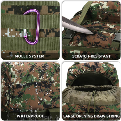 King'sGuard 70L Camping Hiking Backpack Tactical Backpack Military Molle Rucksack Backpack for Outdoor