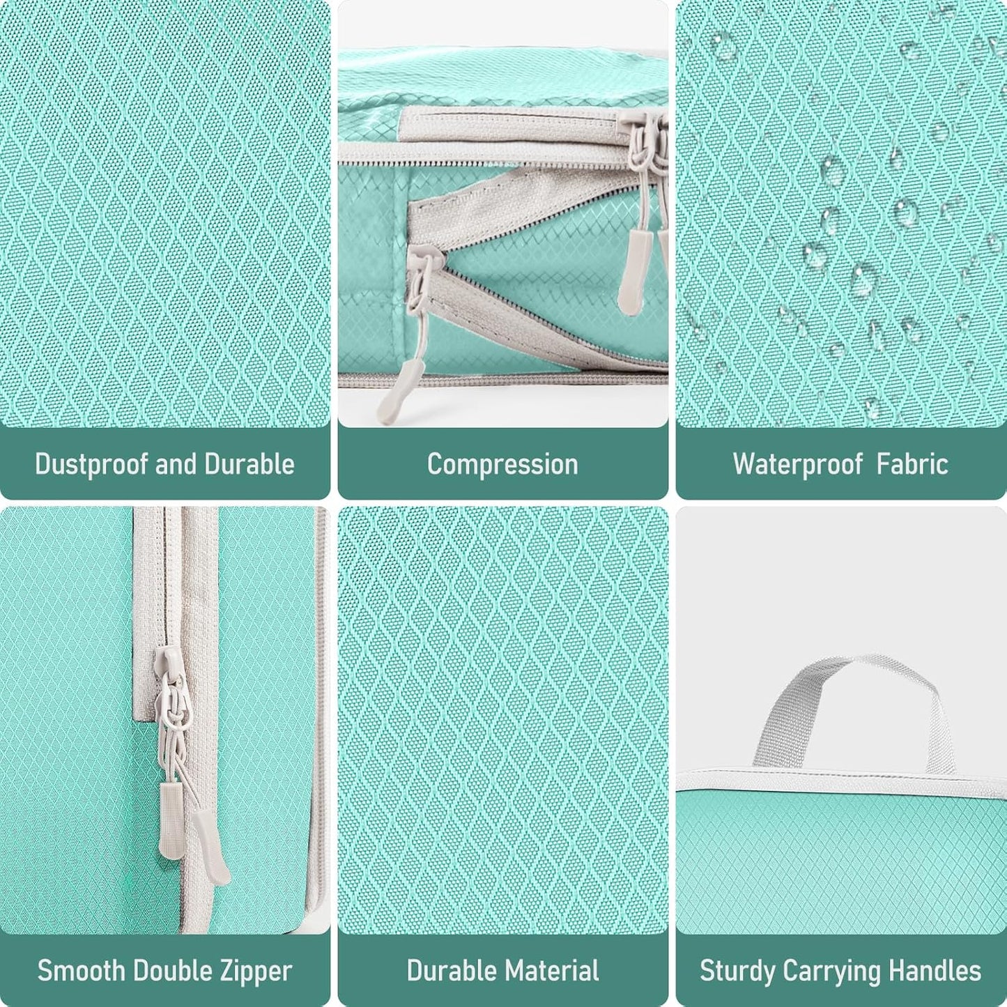 4-Piece Packing Cube Set - Lightweight Luggage Organizers for Travel, Vacation and Suitcases - Durable Accessories with Compression