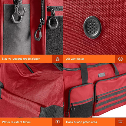 Fitdom 130L 36" Heavy Duty Extra Large Sports Gym Equipment Travel Duffle Bag W/Adjustable Shoulder Strap & 7 Compartments. Perfect for Soccer Baseball Basketball Hockey Football, Team Coaches & More