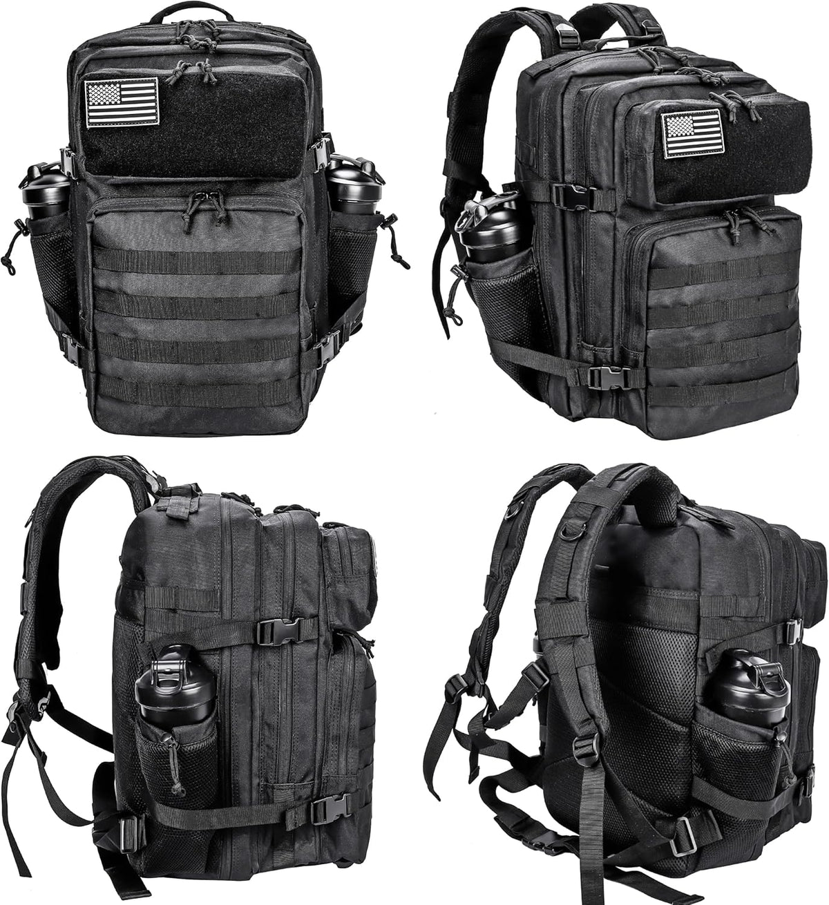 LHI Military Tactical Backpack for Men and Women 45L Army 3 Days Assault Pack Bag Large Rucksack with Molle System