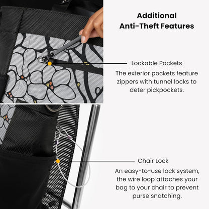 Sherpani Soleil, Anti Theft Convertible Backpack, 3 in 1 Tote Bag, Crossbody Purse, 18L Travel Backpack, Travel Gifts for Women, RFID Protection, Metal Hardware, Fits 13” Laptop (Sakura)