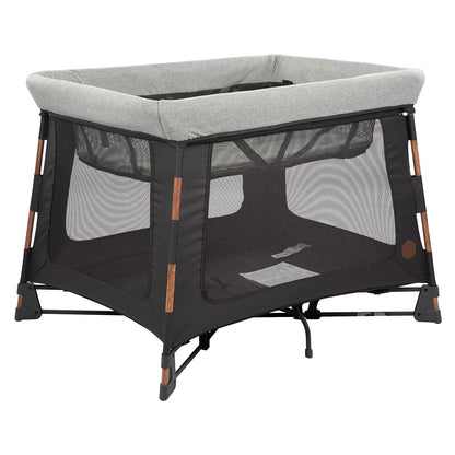Maxi-Cosi Swift Lightweight Portable Playard, 1-Step Fold PlaypenWith Travel Bag, 2-Stage Mattress for Newborn to Toddlers, Essential Graphite