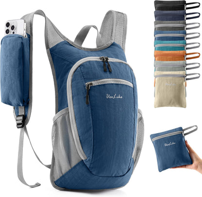 10L Small Hiking Backpack Travel Daypack Lightweight Packable Back Pack for Women Men(Navy Blue)
