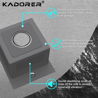 13 x 15 Inch Black Drop In Small Kitchen Sink, Single Bowl Topmount Bar Prep Sink - 18 Gauge Stainless Steel with Basket Strainer