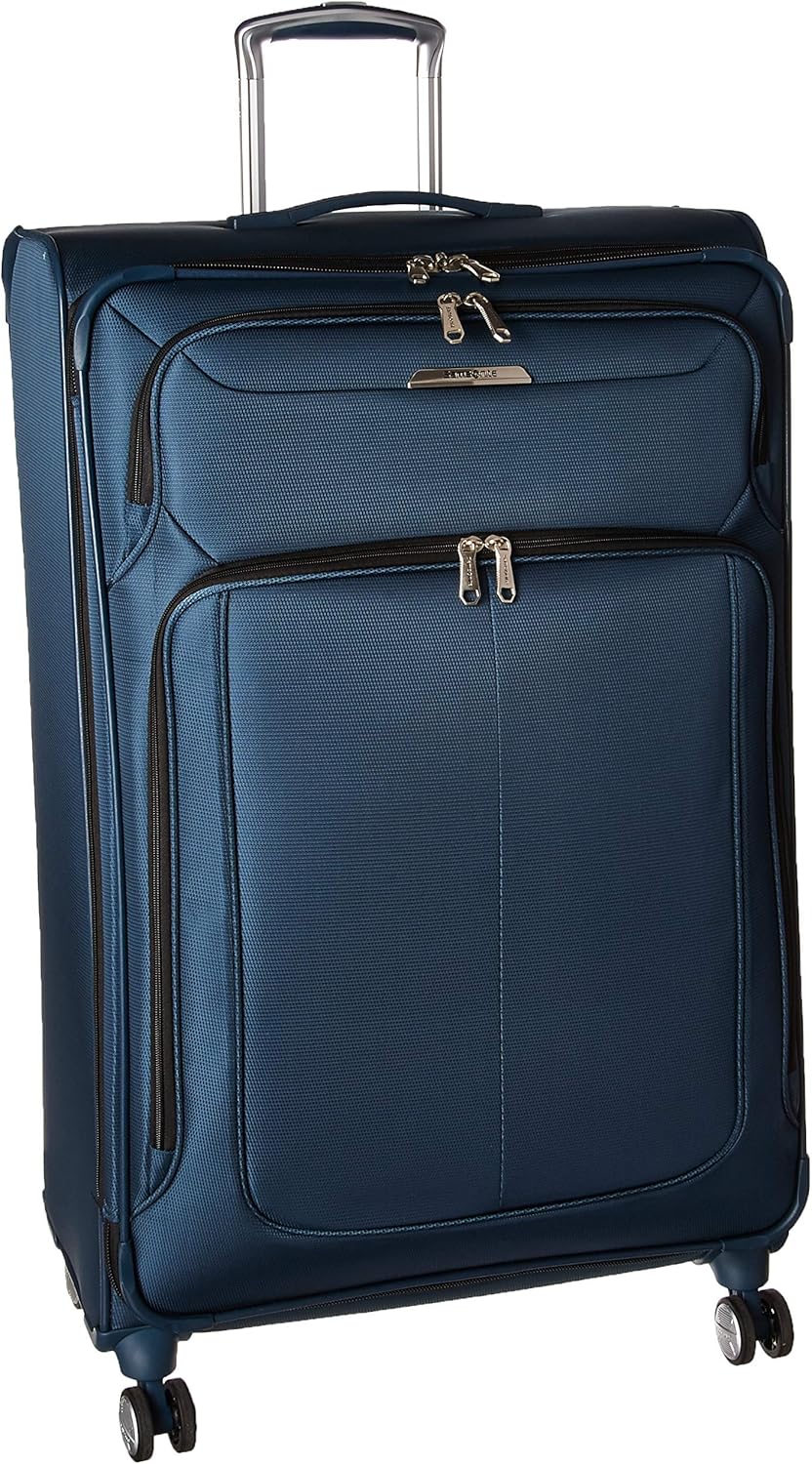 Samsonite Solyte DLX Softside Expandable Luggage with Spinner Wheels, Mediterranean Blue, Checked-Large 29-Inch