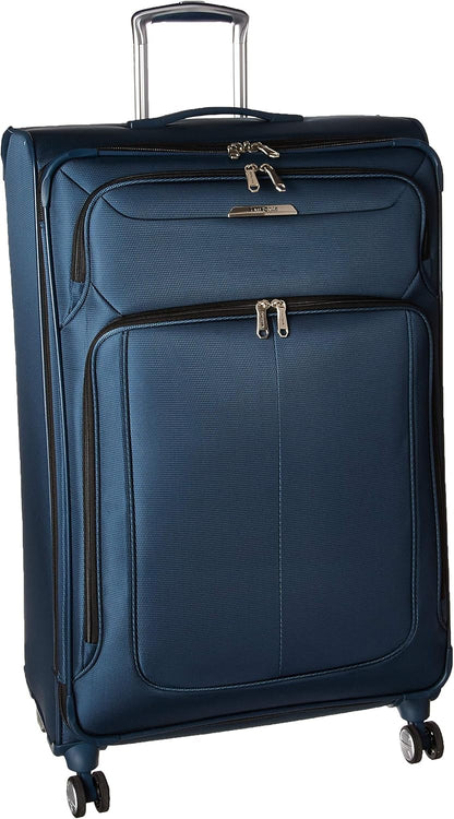 Samsonite Solyte DLX Softside Expandable Luggage with Spinner Wheels, Mediterranean Blue, Checked-Large 29-Inch