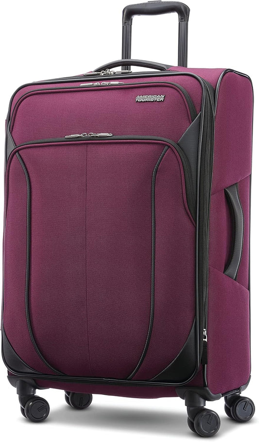 American Tourister 4 KIX 2.0 Expandable Softside Luggage with Spinner Wheels, 24 SPINNER, PURPLE ORCHID