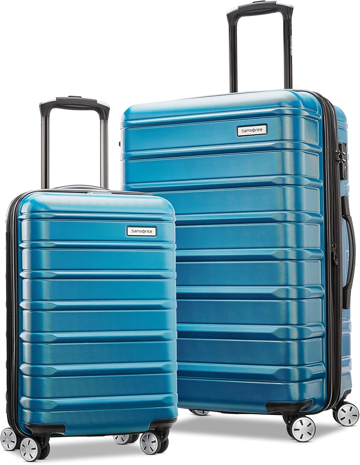 Samsonite Omni 2 Hardside Expandable Luggage with Spinner Wheels, 2-Piece Set (19/24), CARIBBEAN BLUE