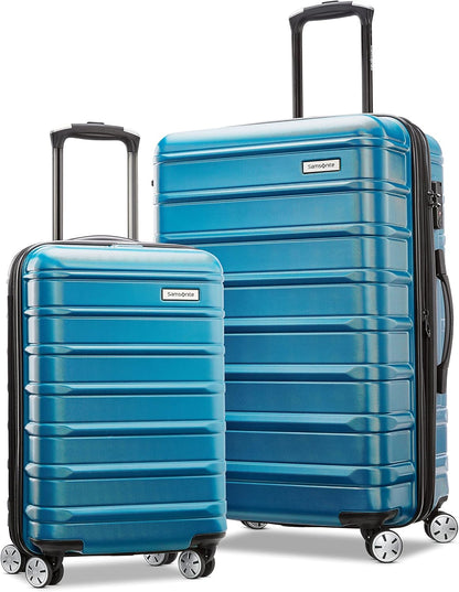 Samsonite Omni 2 Hardside Expandable Luggage with Spinner Wheels, 2-Piece Set (19/24), CARIBBEAN BLUE