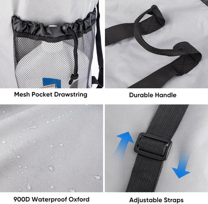 BALEINE 120L Laundry Bag Backpack, 900D Oxford Fabric Large Travel Laundry Bags with Shoulder Straps and 2 Mesh Pockets for College Dorm, Apartment, Laundromat (Gray, 120L)