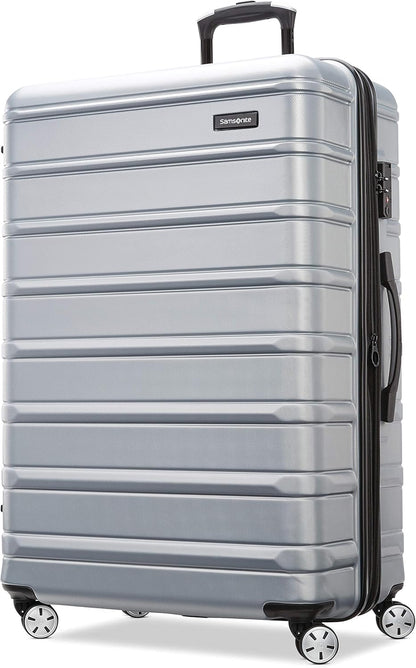 Samsonite Omni 2 28-Inch Large Checked Hardside Luggage with 360° Spinner Wheels - Scratch Resistant Hardshell - TSA Lock - Expandable Polycarbonate Shell for Lightweight Travel - Artic Silver