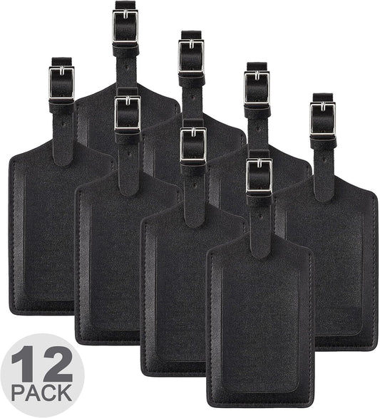 8 Pack Leather Luggage Travel Bag Tags by Travelambo