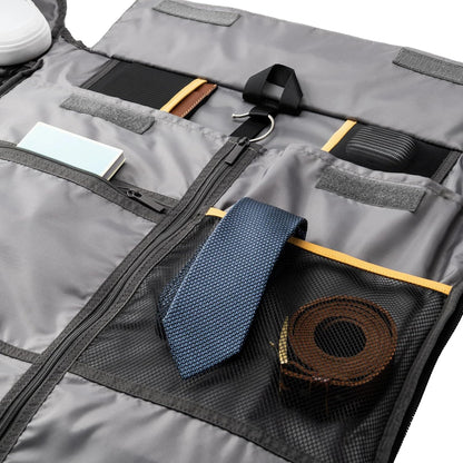 Halfday Convertible 2-in-1 Premium Garment Duffel Weekender Bag 45L | Wrinkle-Free Travel, Hanging Suit Compartment, Shoe Pockets, Trolley Sleeve. Balistic Nylon Carry-On, Ash