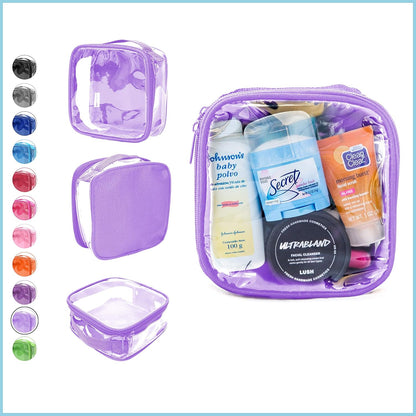 EzPacking Clear TSA Approved 3-1-1 Travel Toiletry Bag for Carry On/Quart Size Transparent Liquids Pouch for Airport Security/Reusable See Through Vinyl & PVC Plastic Organizer Men Women (Lilac)