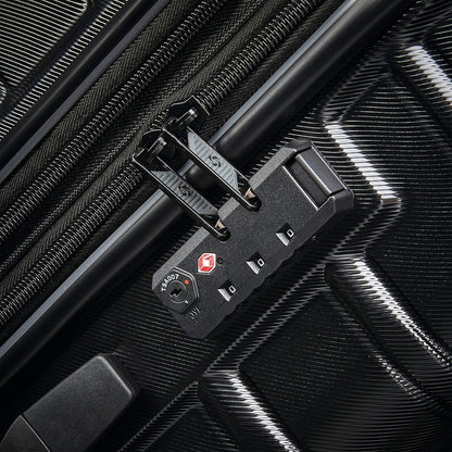 Samsonite Omni 2-2 Piece 19/28 Hardside Luggage with 360° Spinner Wheels - Scratch Resistant Hardshell - TSA, Airline-Approved - Expandable Polycarbonate Lightweight - Midnight Black