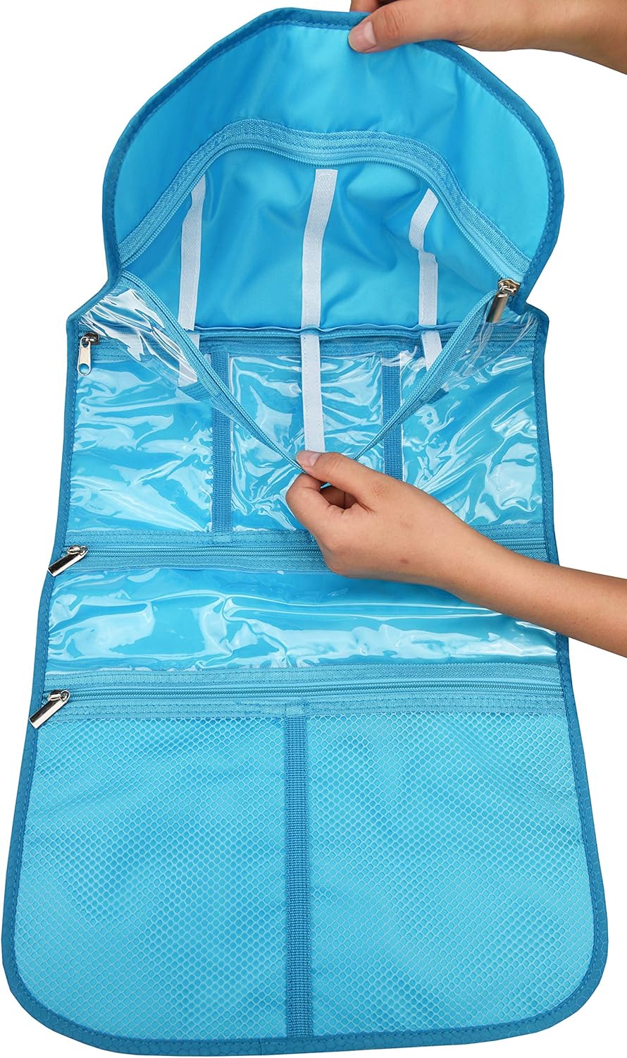 Freegrace Premium Hanging Toiletry Travel Bag - Cosmetic, Jewelry, Toiletry & Accessory Storage Organizer Bag, Large Size, Various Compartments