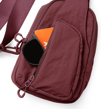 ODODOS Daily Sling Bag with Adjustable Straps Crossbody Chest Bag Lightweight Small Backpack for Casual Traveling Hiking