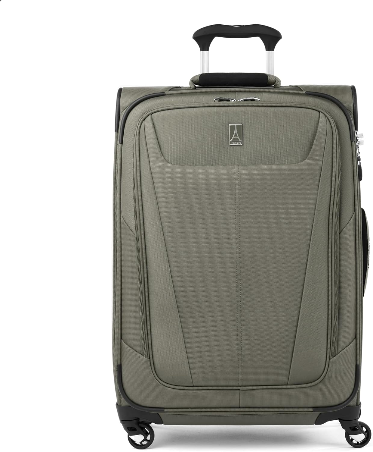 Travelpro Maxlite 5 Softside Expandable Checked Luggage with 4 Spinner Wheels, Lightweight Suitcase, Men and Women, Slate Green, Checked Medium 25-Inch