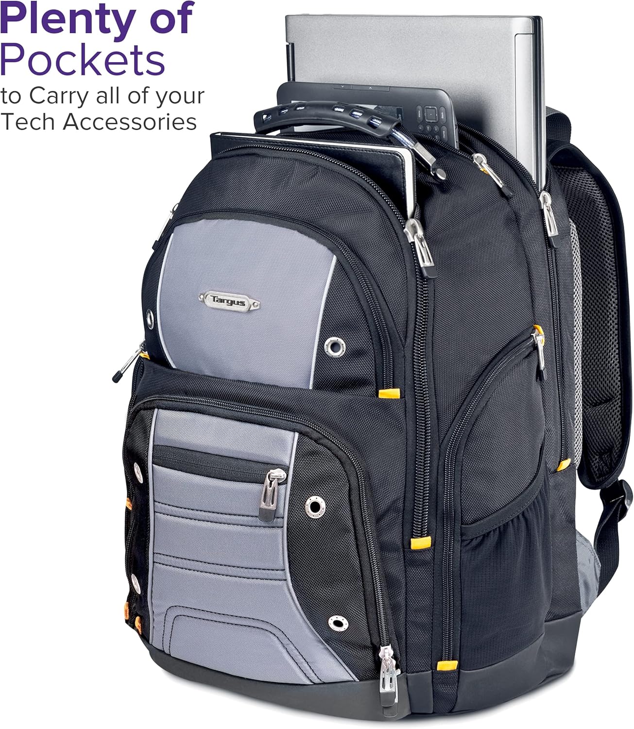 Targus Drifter II Laptop Backpack, Black/Gray – Backpack for Men for Business and Travel, Durable Water-Resistant Material, Fits up to 17" Laptops (TSB239US)